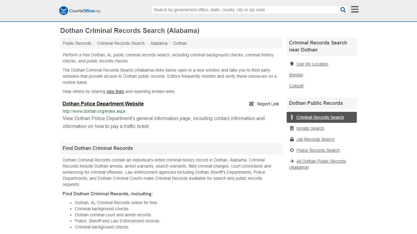 Criminal Records Search - Dothan, AL (Arrests, Jails ...